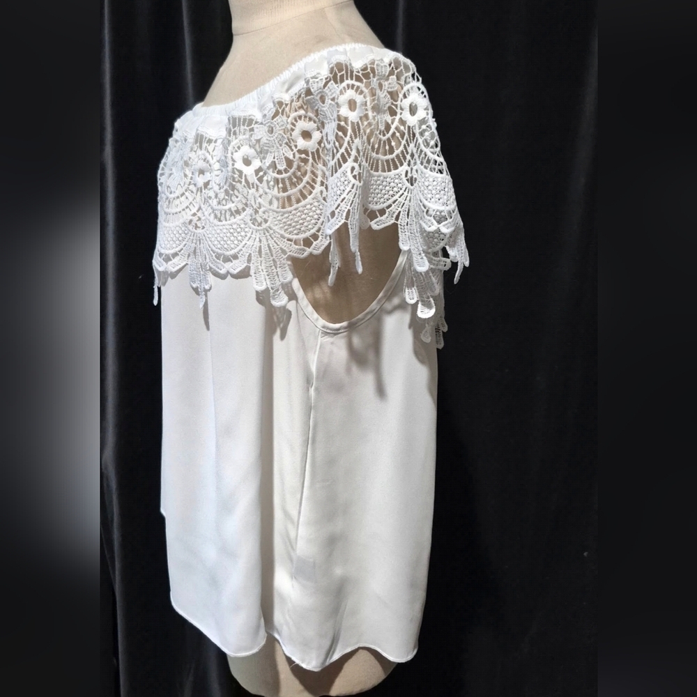 Absolute Angel White Lace Detail Top